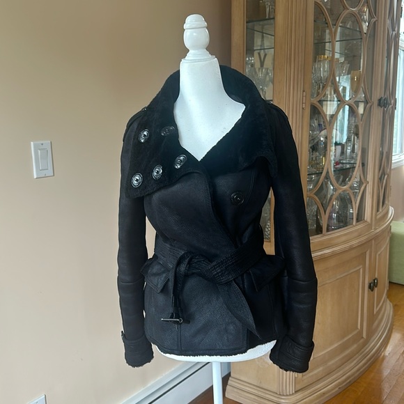 Burberry shearling moto jacket